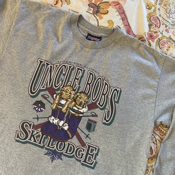 Vintage Other - Large Sized Uncle Bobs Ski🎿Long sleeve tee ; Gray with that fantastic condition